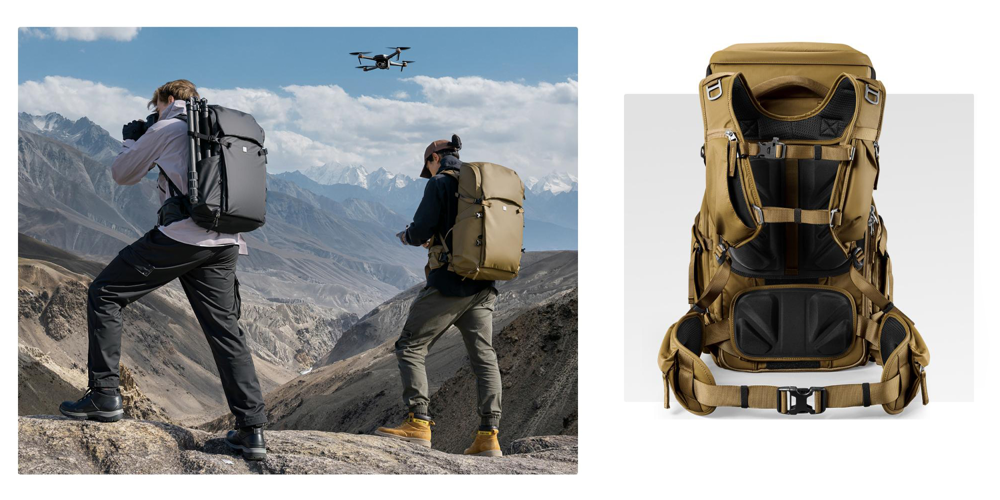 Plecak fotograficzny K&F Concept Star Wander 05 40 l - khaki - Komfort w ekstremalnych warunkach